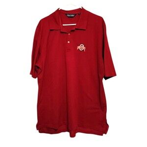 Polo Golf Ralph Lauren Shirt Red Pima Cotton Ohio State Embroidery Mens Size XL